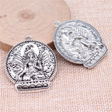 WYSIWYG 2pcs 42x36mm Buddha Statue Charms For Jewelry Making Antique Silver Plated Antique Bronze Color Jewelry Findings