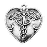 WYSIWYG 2pcs 42x40mm Caduceus Medical Symbol Charms Antique Silver Color Pendant Charms For Jewelry Making Jewelry Findings