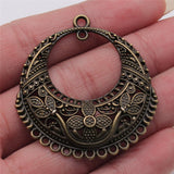 WYSIWYG 2pcs 42x46mm Charm Earrings Connection For Jewelry Making Antique Silver Color Antique Bronze Earrings Connecter Charms