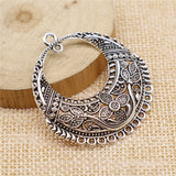 WYSIWYG 2pcs 42x46mm Charm Earrings Connection For Jewelry Making Antique Silver Color Antique Bronze Earrings Connecter Charms