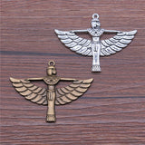 WYSIWYG 2pcs 42x56mm Pendant Winged Woman Egyptian Goodness Charm Pendants For Jewelry Making Egypt Goodnesspendants EF3950