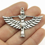 WYSIWYG 2pcs 42x56mm Pendant Winged Woman Egyptian Goodness Charm Pendants For Jewelry Making Egypt Goodnesspendants EF3950