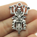 WYSIWYG 2pcs 44x28mm Antique Silver Color Antique Bronze Motorcycle Skull Charm Skull Charm Pendants Skull Motorcycle Pendants
