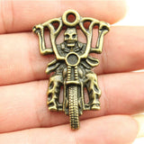WYSIWYG 2pcs 44x28mm Antique Silver Color Antique Bronze Motorcycle Skull Charm Skull Charm Pendants Skull Motorcycle Pendants