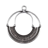 WYSIWYG 2pcs 45x40mm Antique Silver Color Braided Hoop Earrings Charms For Jewelry Making