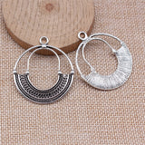 WYSIWYG 2pcs 45x40mm Antique Silver Color Braided Hoop Earrings Charms For Jewelry Making