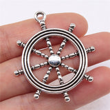 WYSIWYG 2pcs 45x40mm Charms Rudder Antique Silver Color Antique Bronze Color Alloy DIY Jewelry Making Accessories
