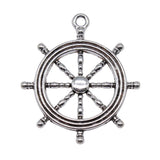 WYSIWYG 2pcs 45x40mm Charms Rudder Antique Silver Color Antique Bronze Color Alloy DIY Jewelry Making Accessories