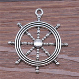 WYSIWYG 2pcs 45x40mm Charms Rudder Antique Silver Color Antique Bronze Color Alloy DIY Jewelry Making Accessories