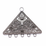 WYSIWYG 2pcs 46x58mm Antique Silver Color Triangle Connector Charms For Jewelry Making DIY Jewelry Findings