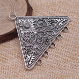 WYSIWYG 2pcs 46x58mm Antique Silver Color Triangle Connector Charms For Jewelry Making DIY Jewelry Findings