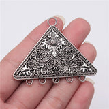 WYSIWYG 2pcs 46x58mm Antique Silver Color Triangle Connector Charms For Jewelry Making DIY Jewelry Findings