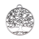 WYSIWYG 2pcs 47x42mm Round Tree Charms Antique Silver Color Pendant Charms Jewelry Findings For Jewelry Making
