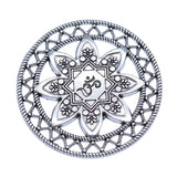 WYSIWYG 2pcs 47x47mm Antique Silver Color Om Symbol Round Charms Pendant For DIY Jewelry Making Handmade Jewelry Craft Findings