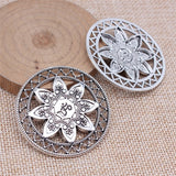 WYSIWYG 2pcs 47x47mm Antique Silver Color Om Symbol Round Charms Pendant For DIY Jewelry Making Handmade Jewelry Craft Findings