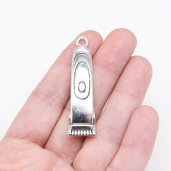 2pcs 48x12mm Antique Silver Color Hair Clipper Charms For Jewelry Making ef4365