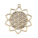 WYSIWYG 2pcs 48x42mm Flower Of Life Charm Pendant Big Life Flower Pendants Charm Large Flower Of Life Charm
