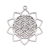 WYSIWYG 2pcs 48x42mm Flower Of Life Charm Pendant Big Life Flower Pendants Charm Large Flower Of Life Charm