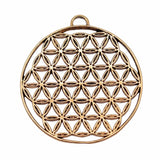 WYSIWYG 2pcs 48x44mm Round Flower Charm Pendant Flower Of Life Charm Round The Flower Of Life Charms Pendants
