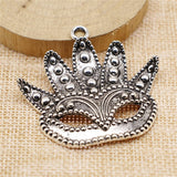 WYSIWYG 2pcs 48x50mm Big Mask Charms Antique Silver Color Pendant Charms For Jewelry Making Jewelry Accessories