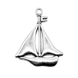 WYSIWYG 2pcs 49x39mm Big Sailboat Charm Pendants For Jewelry Making Big Sailboat Pendants Charm Big Sailboat