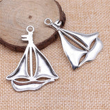 WYSIWYG 2pcs 49x39mm Big Sailboat Charm Pendants For Jewelry Making Big Sailboat Pendants Charm Big Sailboat