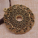 WYSIWYG 2pcs 49x49mm Antique Gold Color Antique Silver Color Round Earring Accessories Charms For Jewelry Making