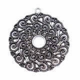 WYSIWYG 2pcs 49x49mm Antique Gold Color Antique Silver Color Round Earring Accessories Charms For Jewelry Making