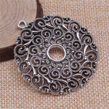 WYSIWYG 2pcs 49x49mm Antique Gold Color Antique Silver Color Round Earring Accessories Charms For Jewelry Making