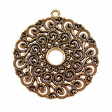 WYSIWYG 2pcs 49x49mm Antique Gold Color Antique Silver Color Round Earring Accessories Charms For Jewelry Making