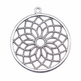 WYSIWYG 2pcs 49x49mm Antique Silver Color Round Flower Of Life Charms Pendant For Jewelry Making DIY Jewelry Findings
