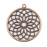 WYSIWYG 2pcs 49x49mm Antique Silver Color Round Flower Of Life Charms Pendant For Jewelry Making DIY Jewelry Findings