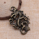 WYSIWYG 2pcs 50x35mm Antique Silver Color Antique Bronze Dragon Pendants For Jewelry Making Dragon Pendant Dragon Charm Pendants