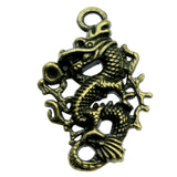 WYSIWYG 2pcs 50x35mm Antique Silver Color Antique Bronze Dragon Pendants For Jewelry Making Dragon Pendant Dragon Charm Pendants