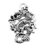 WYSIWYG 2pcs 50x35mm Antique Silver Color Antique Bronze Dragon Pendants For Jewelry Making Dragon Pendant Dragon Charm Pendants