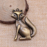 2pcs 50x37mm Fox Charms DIY Jewelry Findings Antique Silver Color Antique Bronze Color For Jewelry Making ef4397