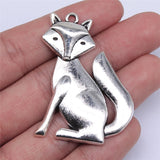 2pcs 50x37mm Fox Charms DIY Jewelry Findings Antique Silver Color Antique Bronze Color For Jewelry Making ef4397