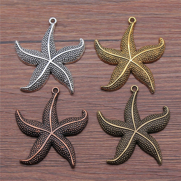 WYSIWYG 2pcs 50x43mm Big Stafish Charm Pendant Large Starfish Pendant