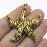 WYSIWYG 2pcs 50x43mm Big Stafish Charm Pendant Large Starfish Pendant