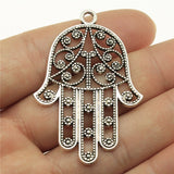 WYSIWYG 2pcs 52x36mm Big Hand Charm Pendants For Jewelry Making Antique Silver Color Large Hand Pendants Charm Hand Big