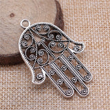 WYSIWYG 2pcs 52x36mm Big Hand Charm Pendants For Jewelry Making Antique Silver Color Large Hand Pendants Charm Hand Big