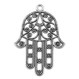 WYSIWYG 2pcs 52x36mm Big Hand Charm Pendants For Jewelry Making Antique Silver Color Large Hand Pendants Charm Hand Big