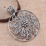 WYSIWYG 2pcs 54mm Flower Charms Antique Silver Color Pendant Charms For Jewelry Making Jewelry Accessories