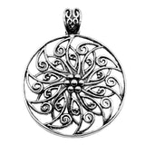 WYSIWYG 2pcs 54mm Flower Charms Antique Silver Color Pendant Charms For Jewelry Making Jewelry Accessories