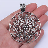 WYSIWYG 2pcs 54mm Flower Charms Antique Silver Color Pendant Charms For Jewelry Making Jewelry Accessories