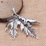 WYSIWYG 2pcs 55x45mm Antique Silver Color Antique Bronze Maple Leaf Pendant Pendant Maple Leaf Maple Leaf Charm