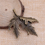 WYSIWYG 2pcs 55x45mm Antique Silver Color Antique Bronze Maple Leaf Pendant Pendant Maple Leaf Maple Leaf Charm