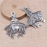 WYSIWYG 2pcs 58x48mm Antique Silver Color Witch Charms For Jewelry Making ef4337