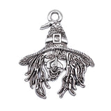 WYSIWYG 2pcs 58x48mm Antique Silver Color Witch Charms For Jewelry Making ef4337