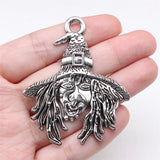 WYSIWYG 2pcs 58x48mm Antique Silver Color Witch Charms For Jewelry Making ef4337